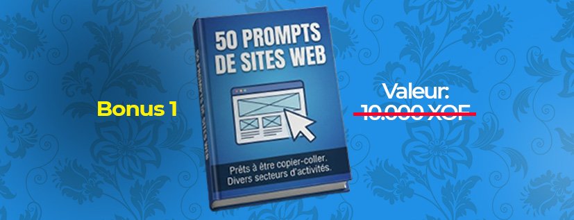 Visuel Bonus 1: 50 Prompts de sites web