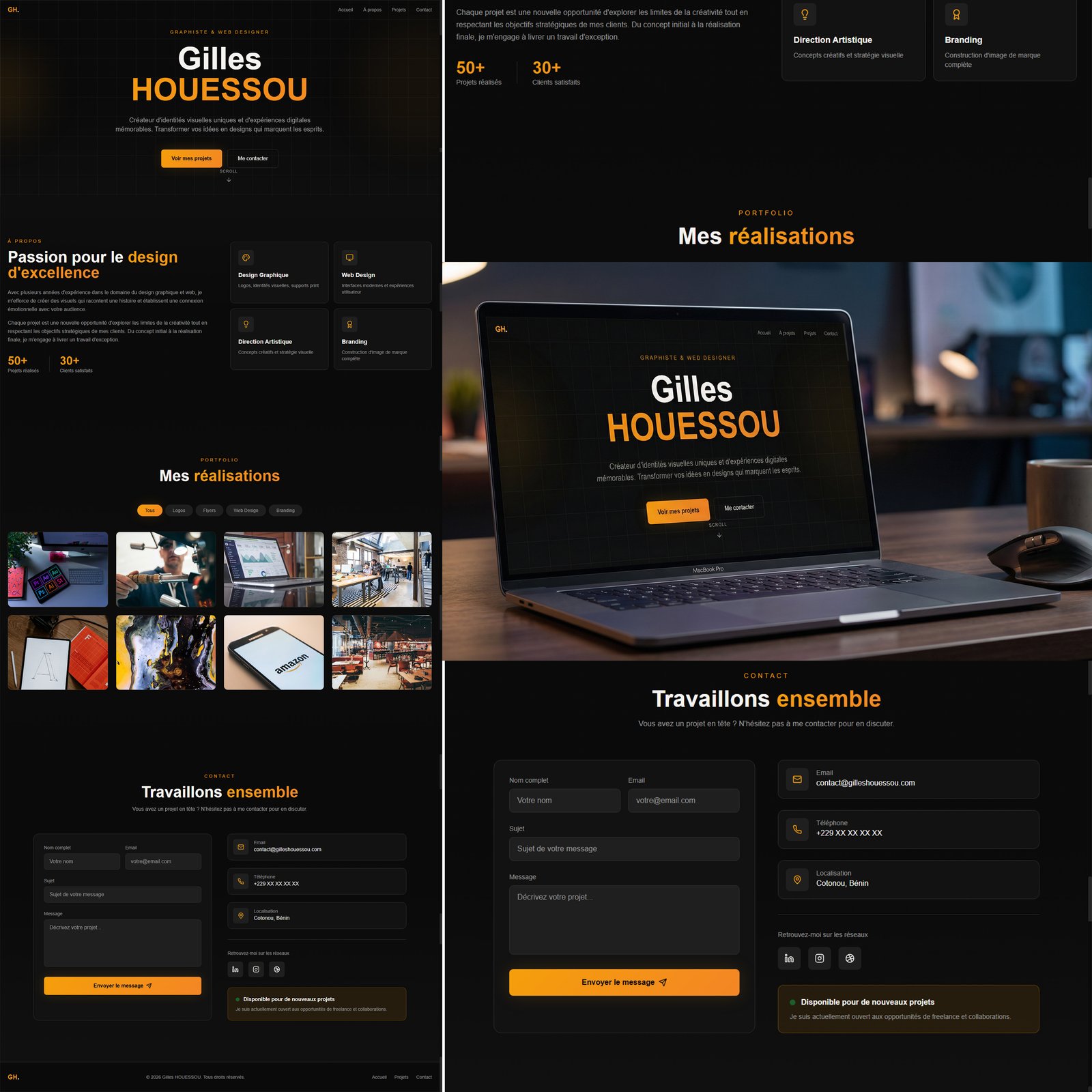 Portfolio créatif réalisé avec l'IA